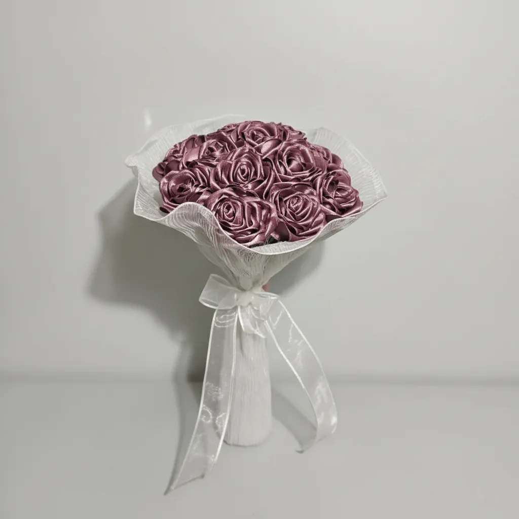 Pink Satin Rose Bouquet - Romantic and Cheerful Sweet Dream Gift