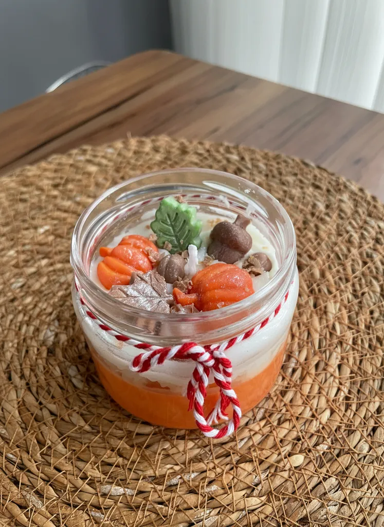 Orange Essential Oil Soy Wax Candle - Autumn Themed Jar Candle