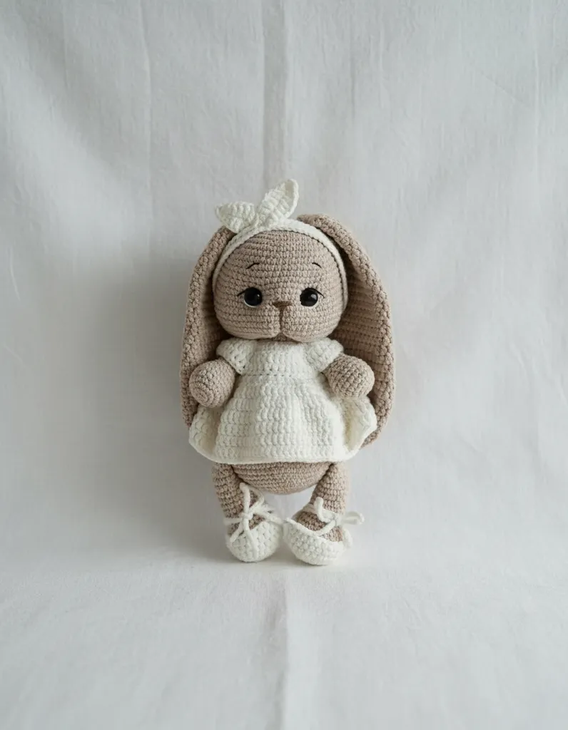 Amigurumi Uzun Kulaklı Tavşan Oyuncak - %100 Pamuk İplik - El Yapımı