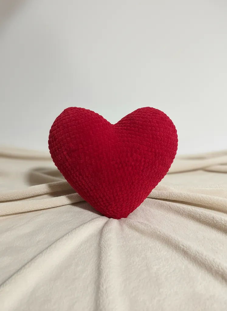 Kırmızı Kalp Şeklinde Peluş Yastık - Sevgiliye Özel Hediyelik