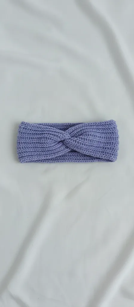 Lila Örgü Çocuk Saç Bandı - Bebek Saç Aksesuarı - El Emeği
