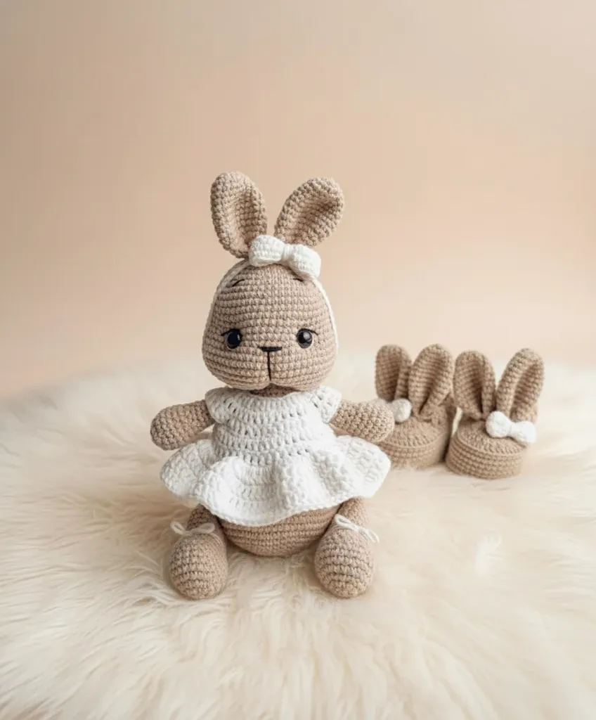 Örgü Tavşan Oyuncak ve Patik Seti - Amigurumi Bebek Hediyesi