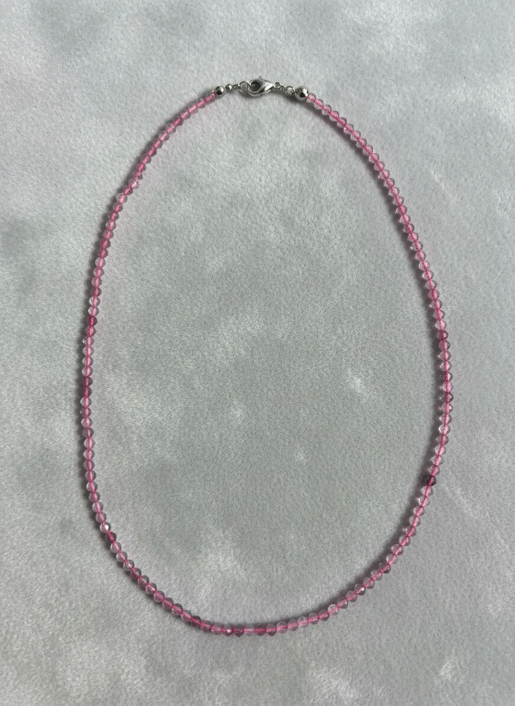 Pink and Purple Toned Natural Stone Beaded Necklace - Handmade