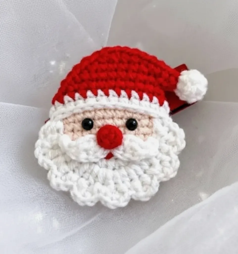 Knitted Santa Claus Figured Keychain or Bag Charm - Handmade