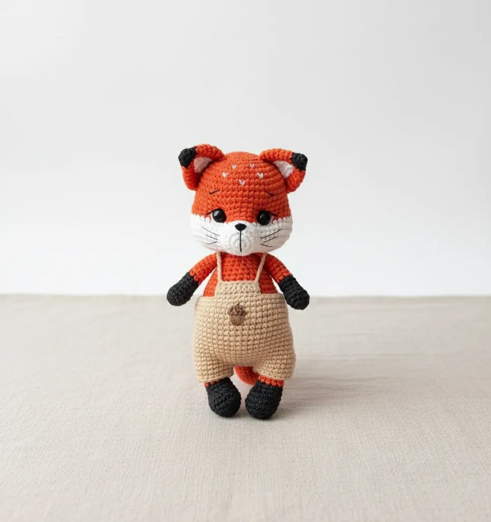 Turuncu Amigurumi Tilki Oyuncak Bebek - El Emeği Örgü Bebek