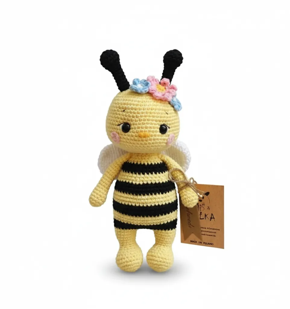 Sarı Amigurumi Arı Maya Oyuncak Bebek - El Emeği Örgü Bebek