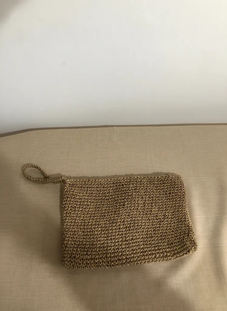 Kahverengi Kağıt İpten Örme El Çantası - Küçük Boy - El Emeği