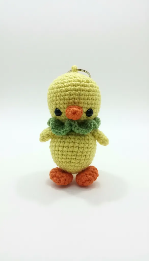 Sarı Civciv Amigurumi Anahtarlık - Örme Oyuncak Bebek Anahtarlık