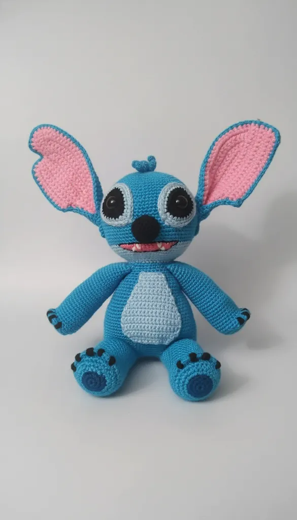 Mavi Stitch Amigurumi Oyuncak Bebek - El Yapımı Örgü Bebek