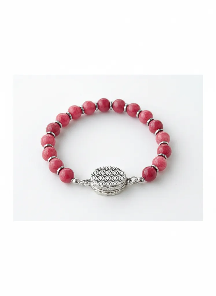 Pembe Akik Taşlı Cevşen Bileklik - Şifa ve Koruma Sembolü