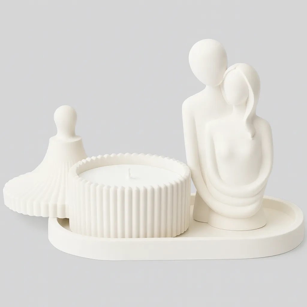 Decorative Candle Holder & Figurine Set