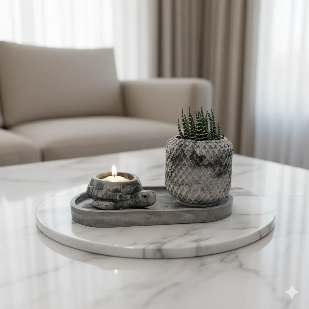 Kaliteli Malzemeli Şık Kaplumbağa Mumluk Seti