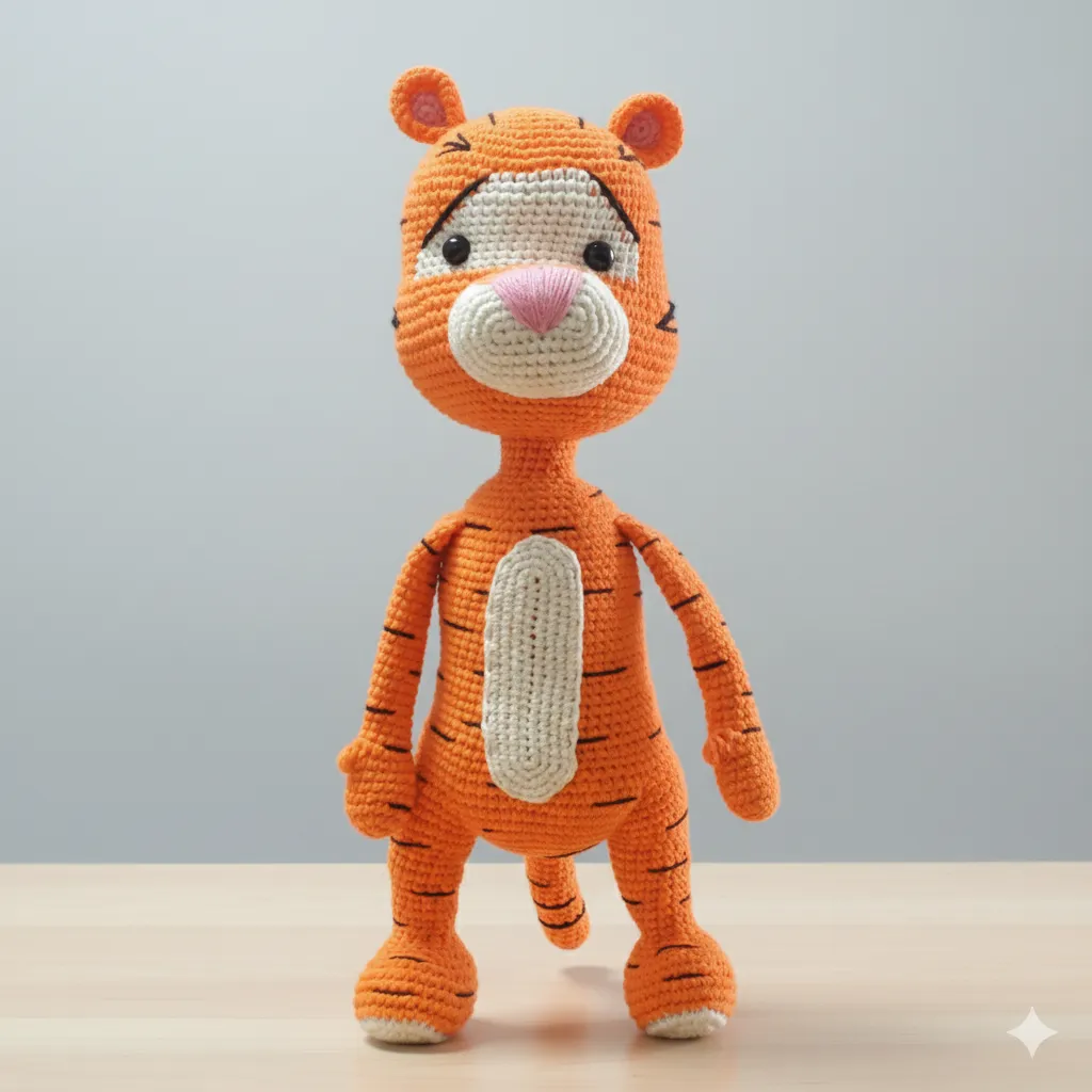 El Örgüsü Sevimli Tigger – Dekoratif Amigurumi Oyuncak
