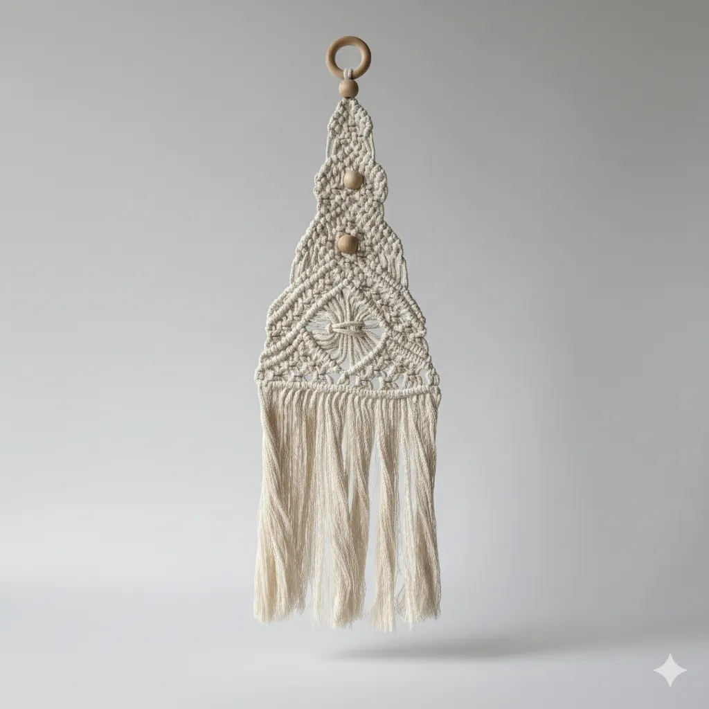 Çam Ağacı Makrome Duvar Süsü – El Yapımı Yeni Yıl Dekoru