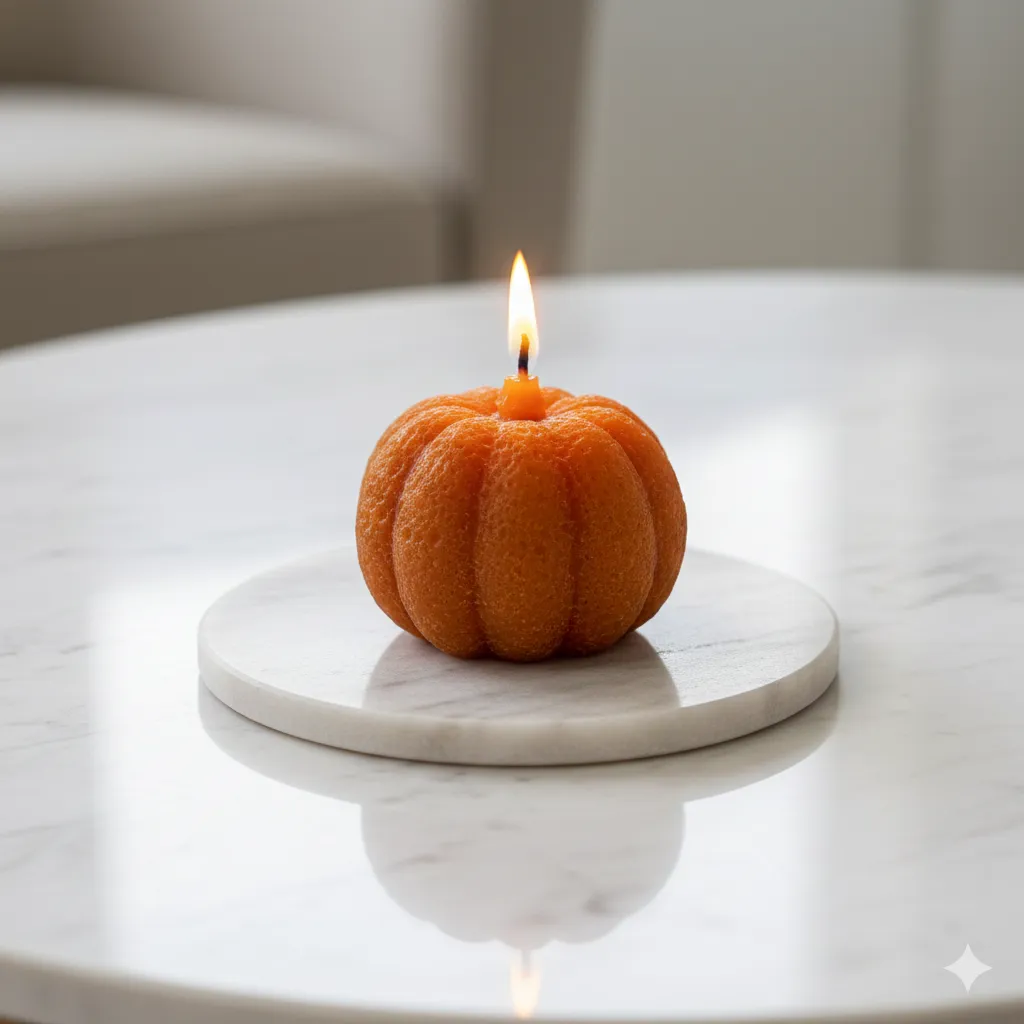 Balkabağı Mum 2'li Set - El Yapımı