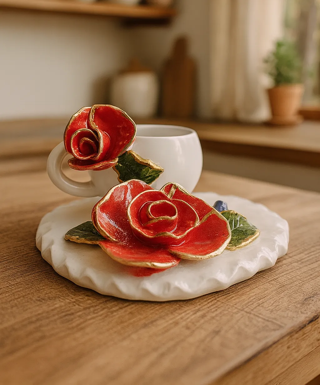Handmade Luxury Coffee Cups with Gilding and Wonderful Presentation