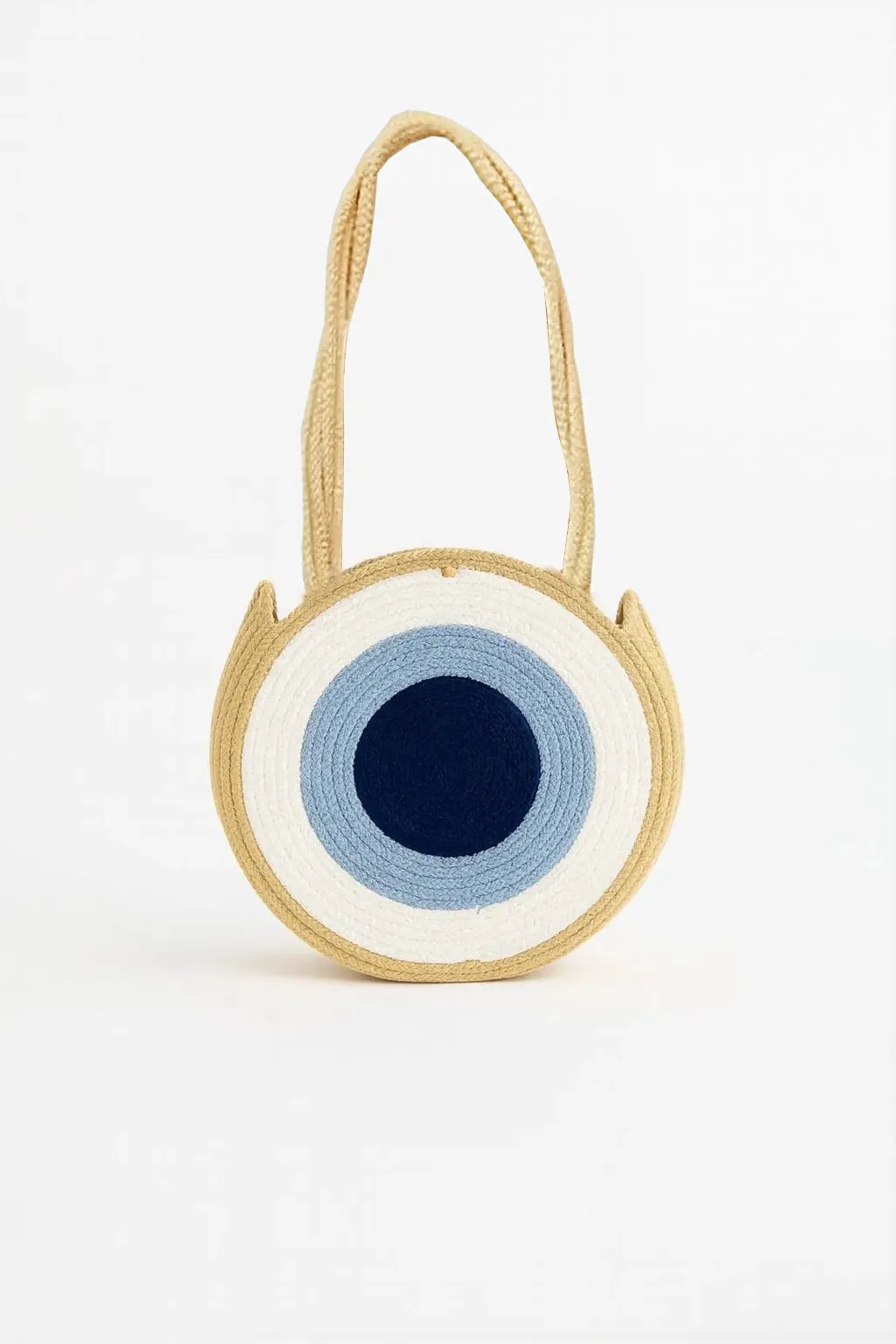 Makaron Evil Eye Patterned Lined Shoulder Bag – Round Shaped Handmade