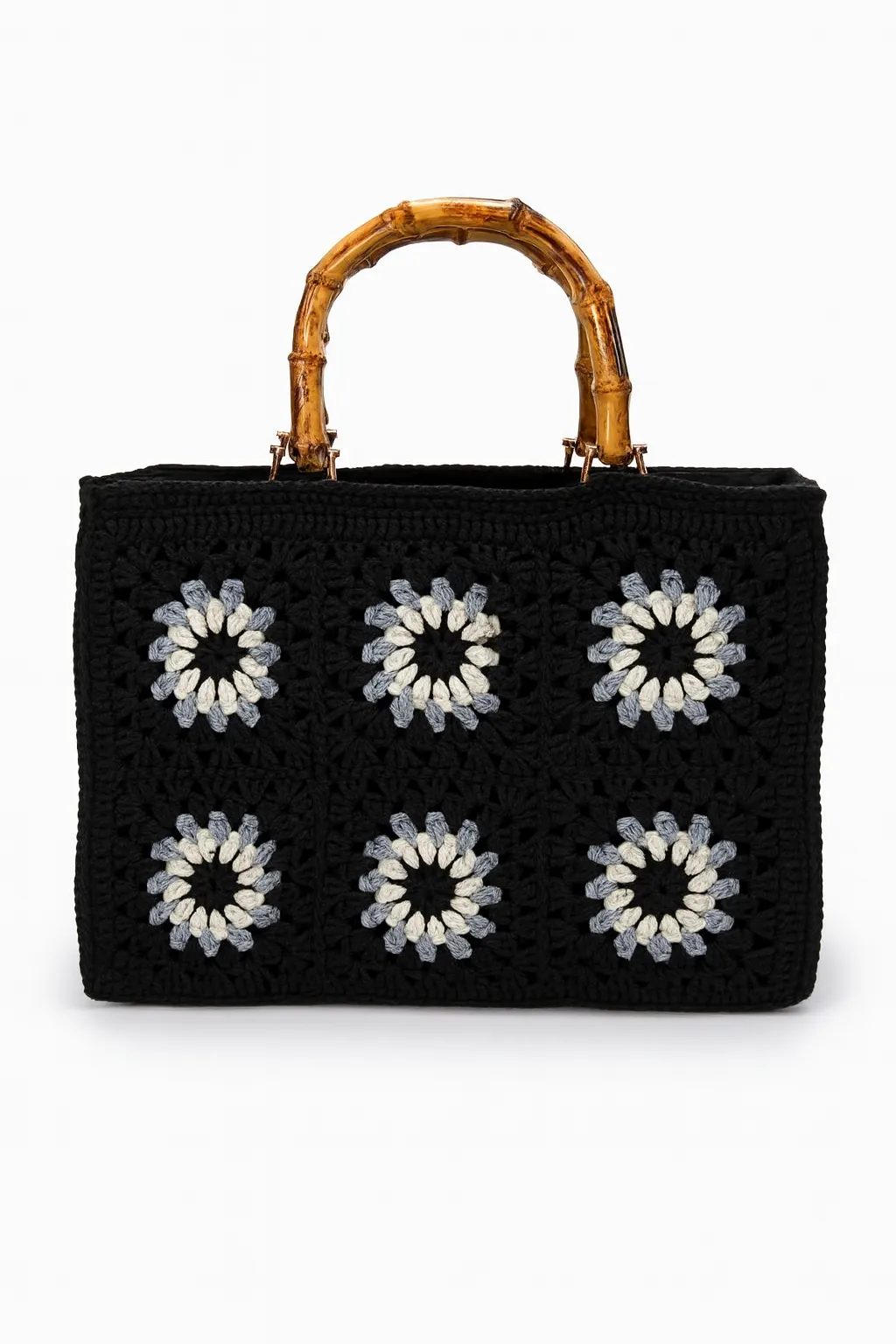 Bambu Saplı Astarlı Tasarım Çanta – 30x20 cm, Taban 10 cm