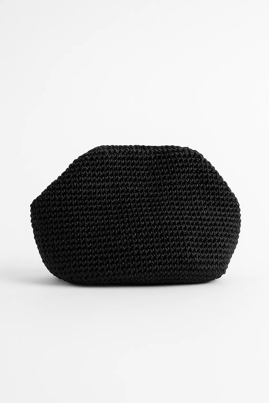 El Örgüsü Siyah Burslu Çanta – Rafya İp El Yapımı Zarif Bayan Çanta