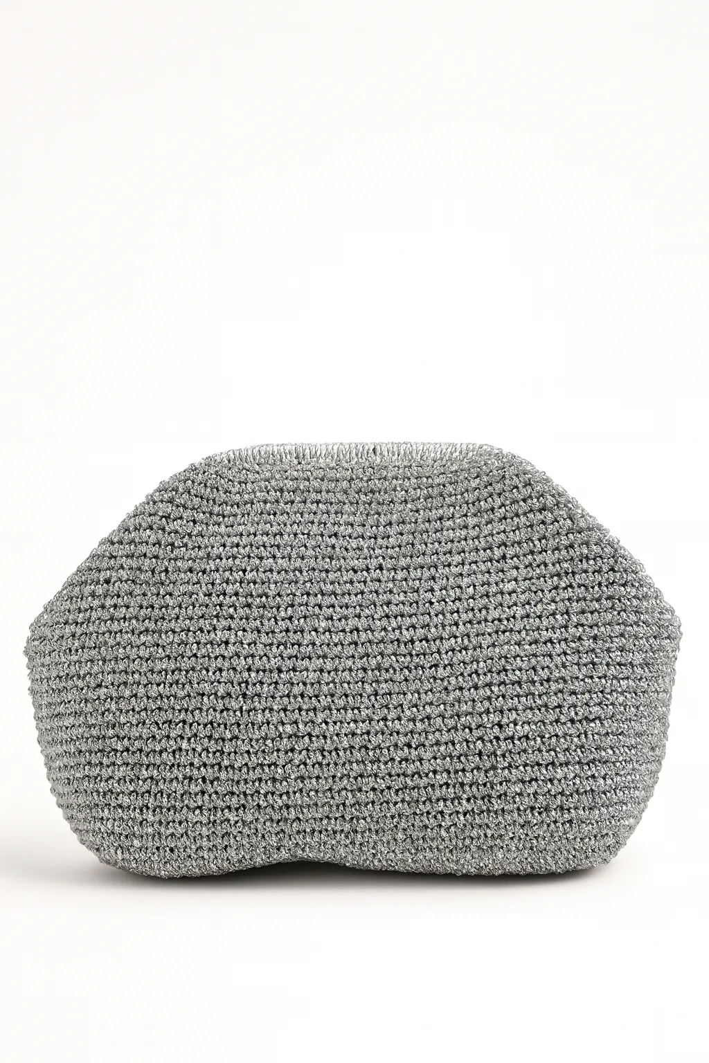 El Örgüsü Gümüş Burslu Çanta – Işıltılı Rafya İp El Yapımı