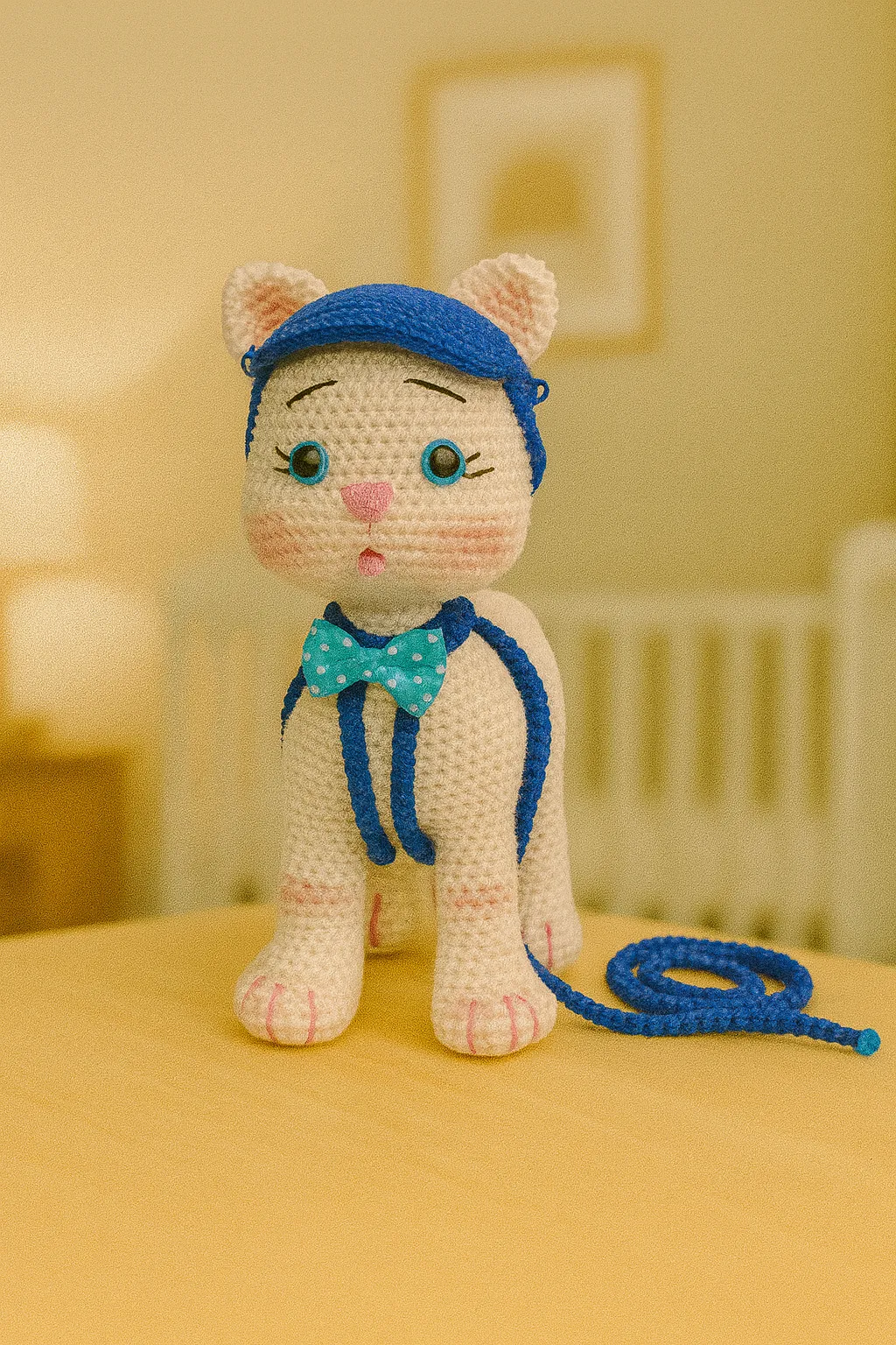 TASMALI ŞİRİN KEDİCİK – El Emeği Amigurumi Oyuncak | Çocuk ve Dekoratif Peluş