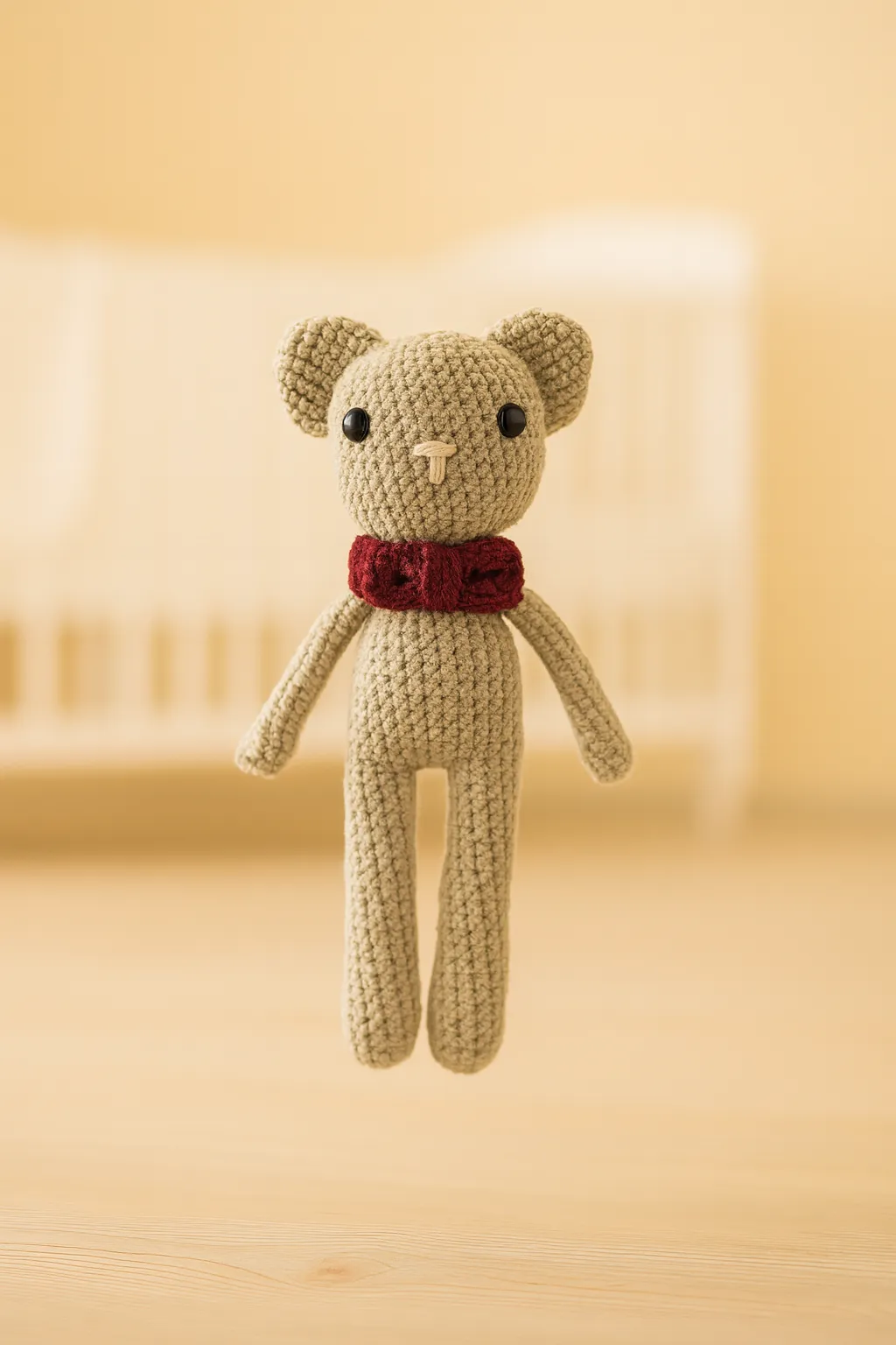 Bear Gogo Gri Amigurumi Ayıcık – 20 cm El Yapımı Sevimli Oyuncak