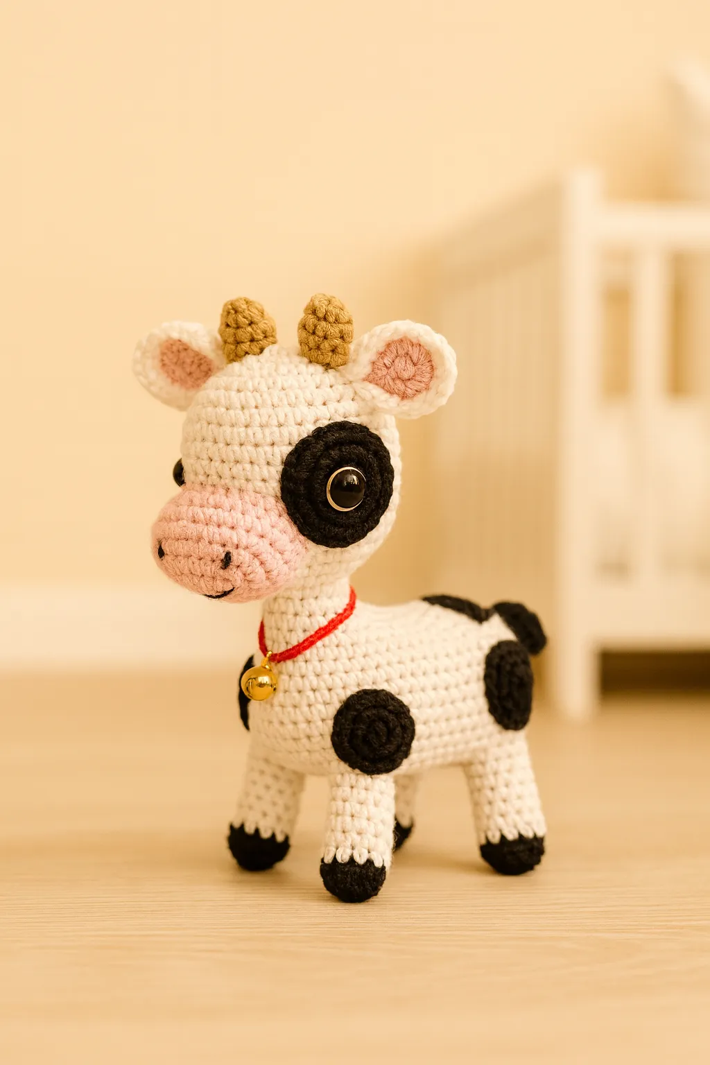 Sevimli İnek Buzağı Amigurumi – 15 cm El Yapımı Oyuncak