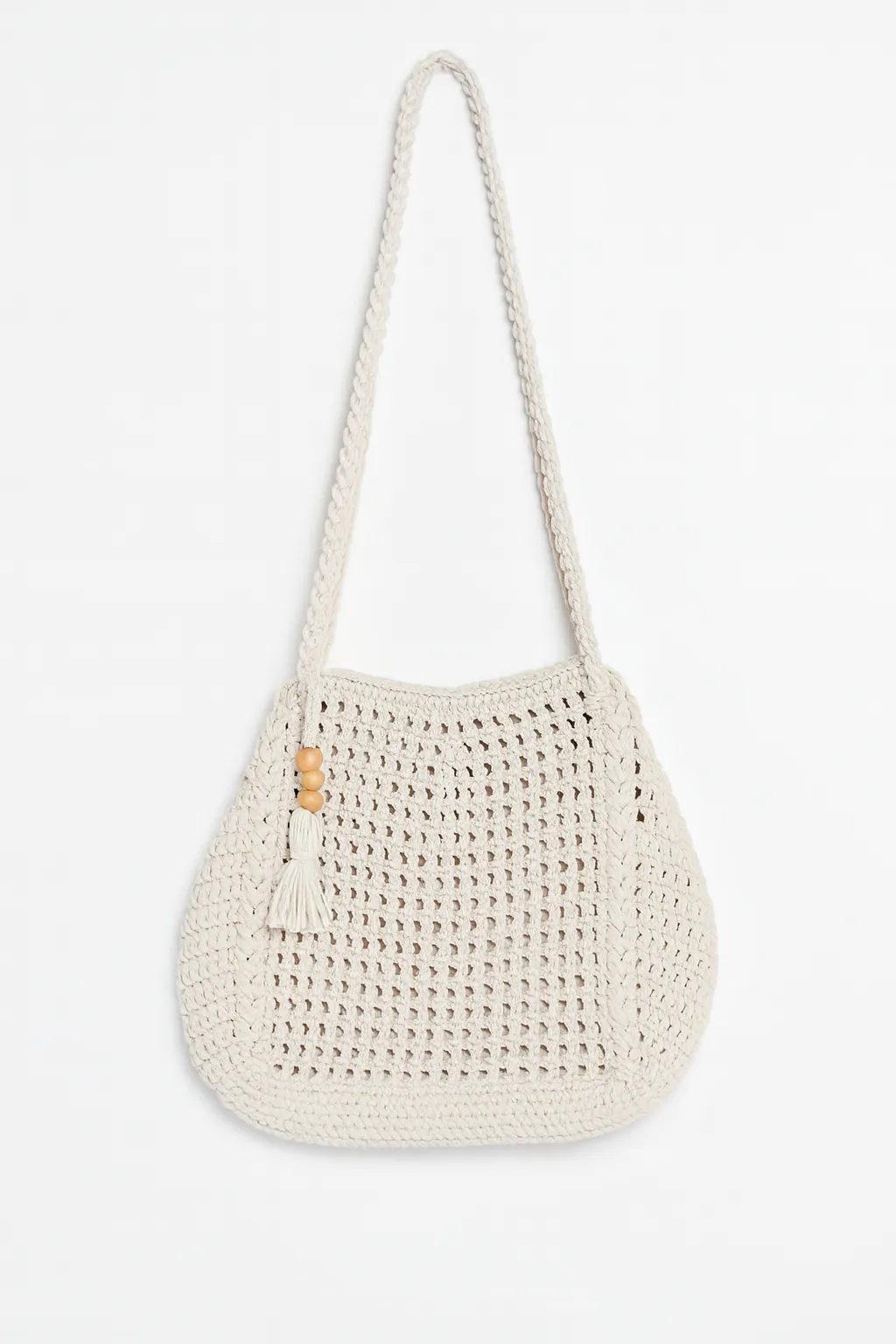 Püskül Ve Ahşap Boncuklu Çanta