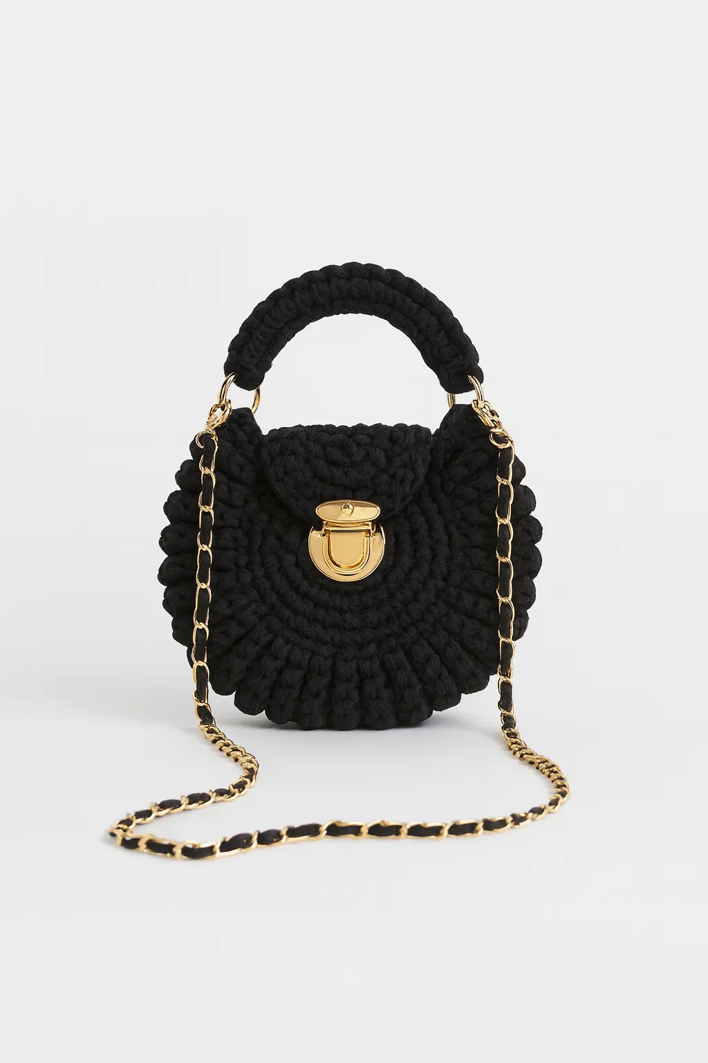 Chain Strap Knitted Evening Bag
