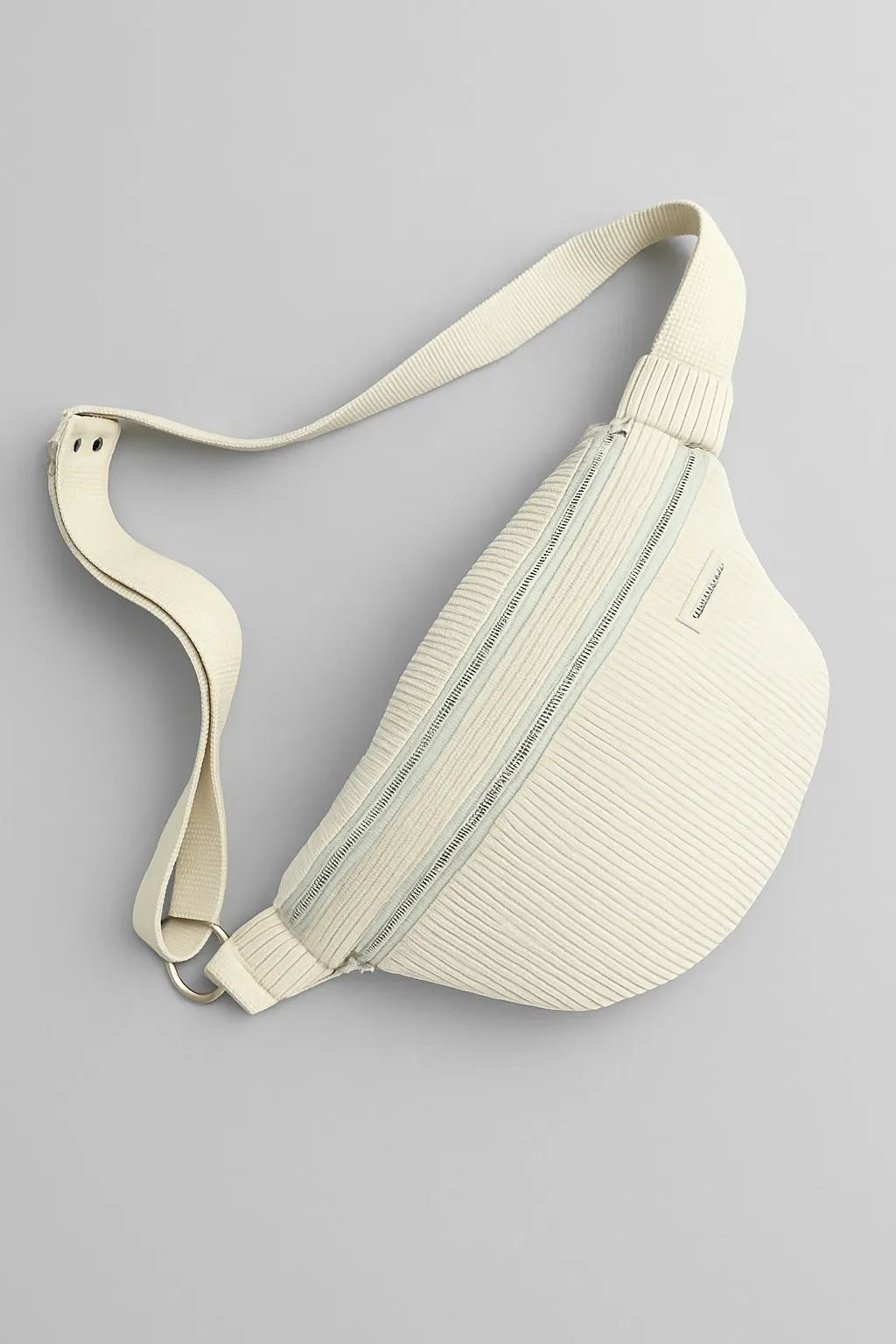 Cream Colored Corduroy Fabric Modern Waist Bag