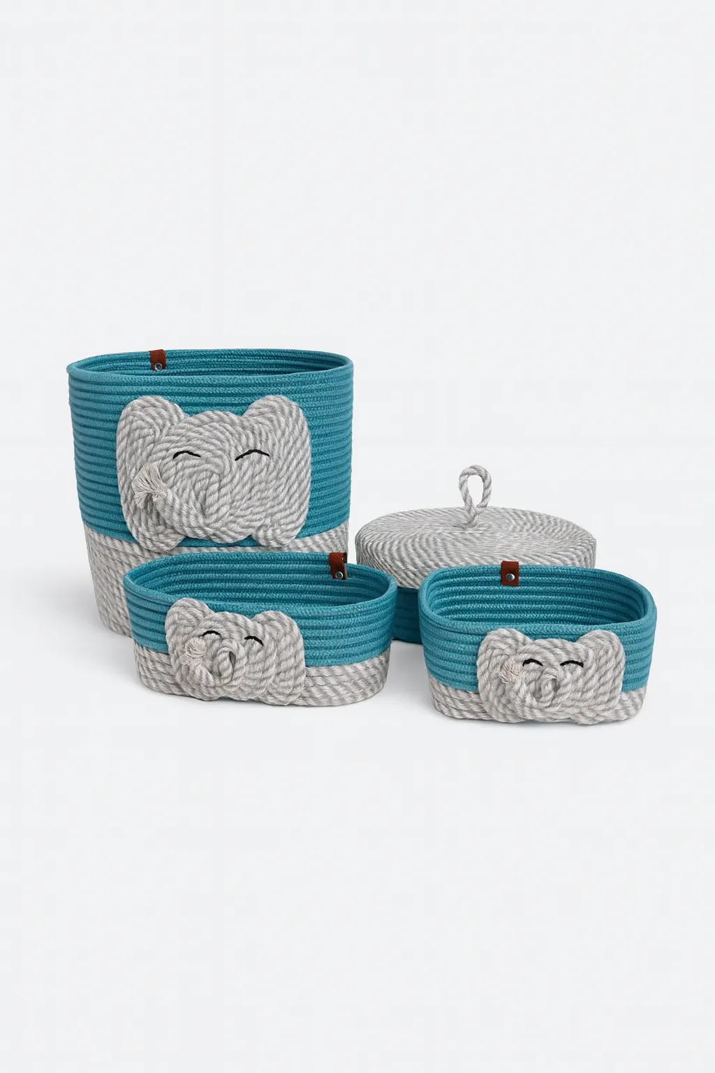 Elephant Figured Children's Room Set – Basket & Mat Set