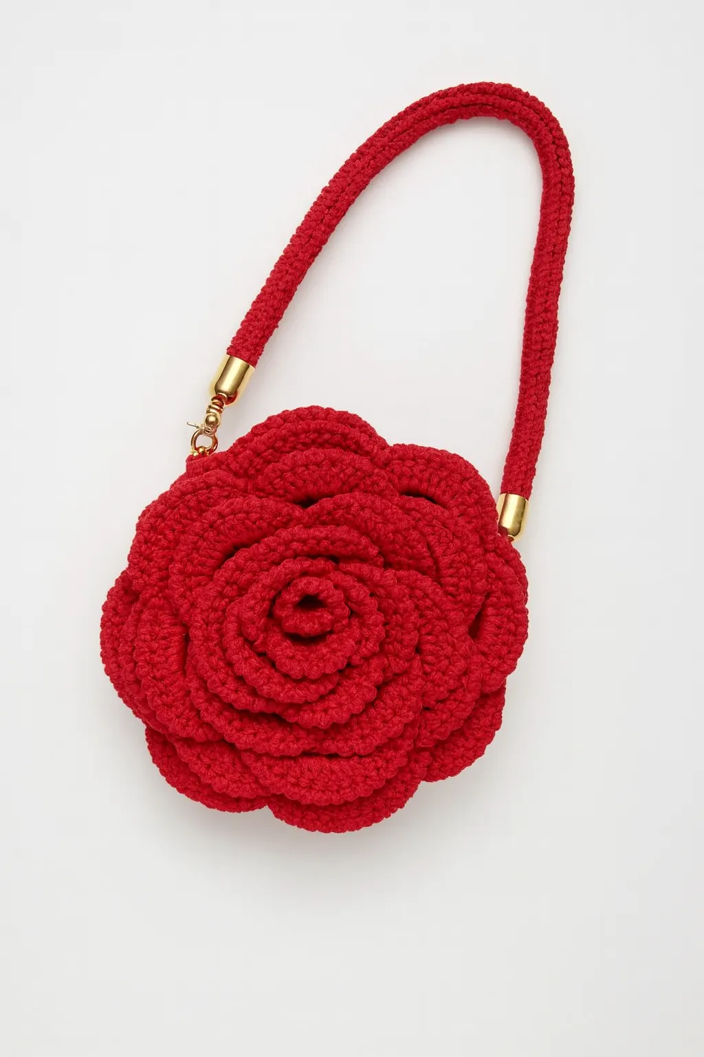 El Yapımı Gül Motifli Çanta