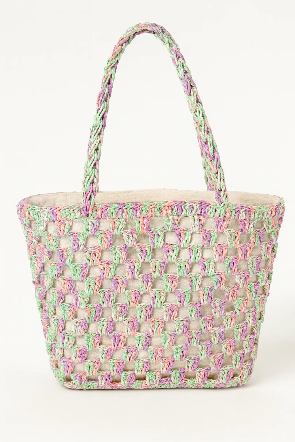 Batik Desen Hasır Çanta – El Yapımı, Astarı Kumaşlı