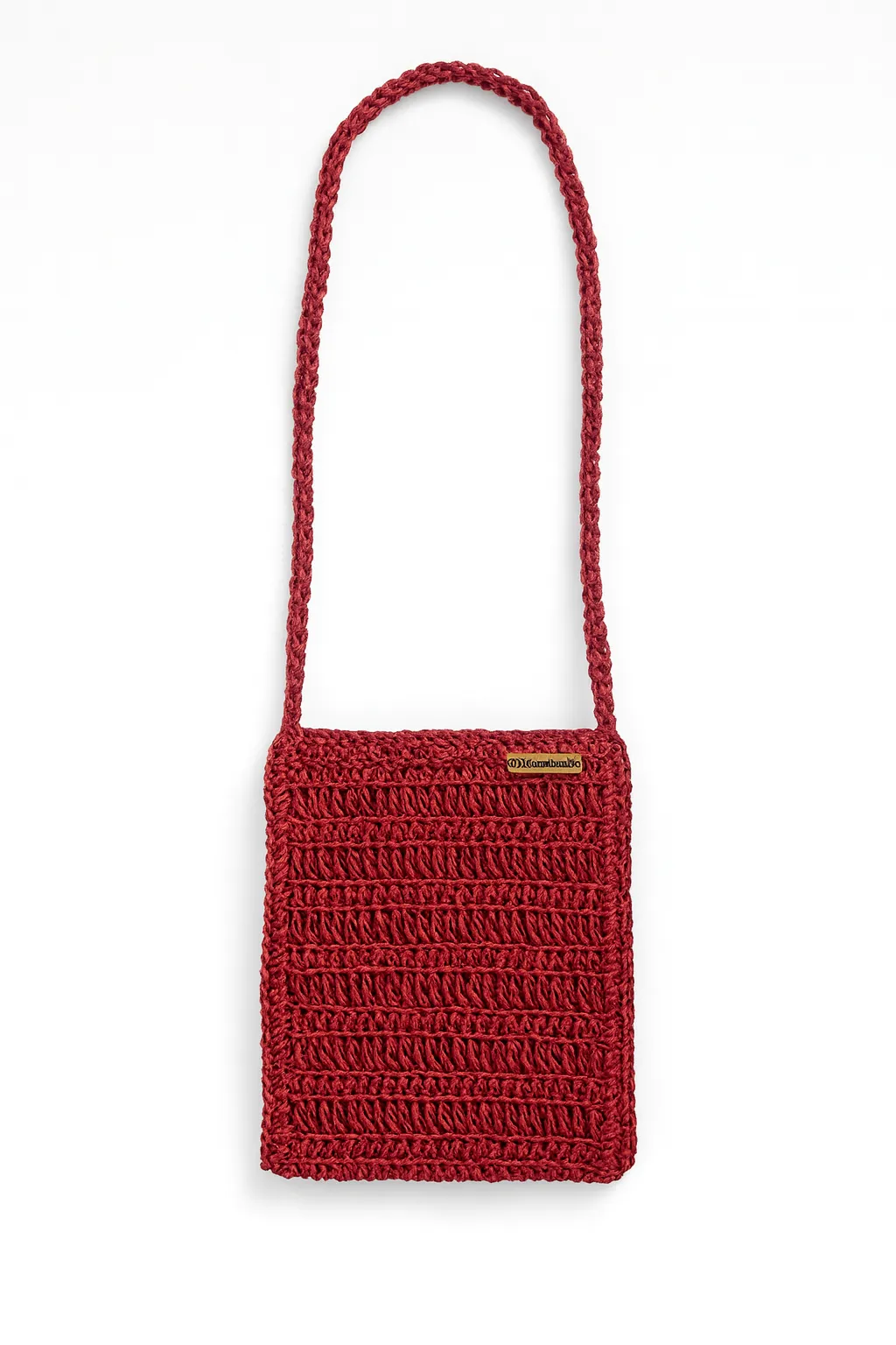 Astarlı Midi Boy Askılı Çanta –Çıtçıtlı Kağıt İp El Örgüsü