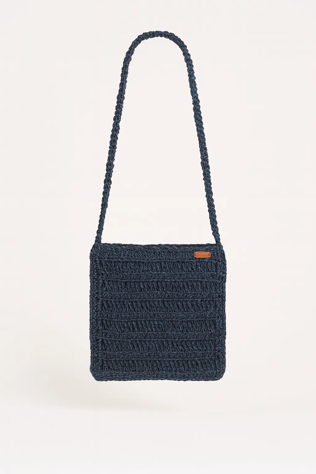Lacivert Midi Boy Askılı Çanta – Kağıt İp, Günlük Kullanıma Uygun