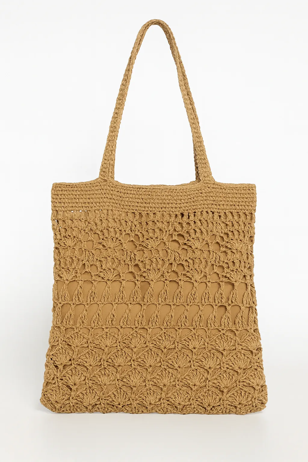 El Örgüsü File Görünümlü Orta Boy Omuz Çantası – Doğal Dokulu, Şık ve Hafif