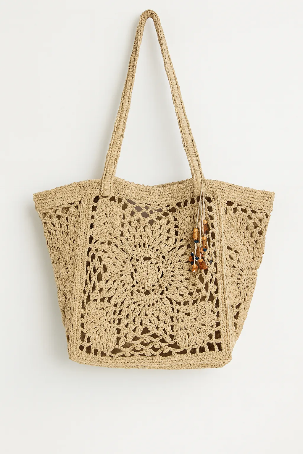 Motif Desenli El Yapımı Örgü Omuz Çantası