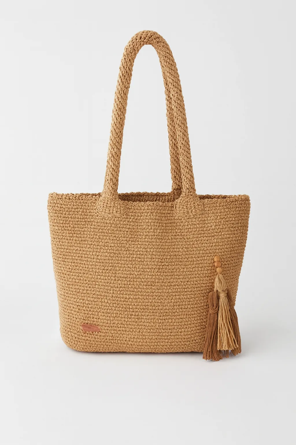 Hasır Görünümlü Kahverengi Plaj Çantası