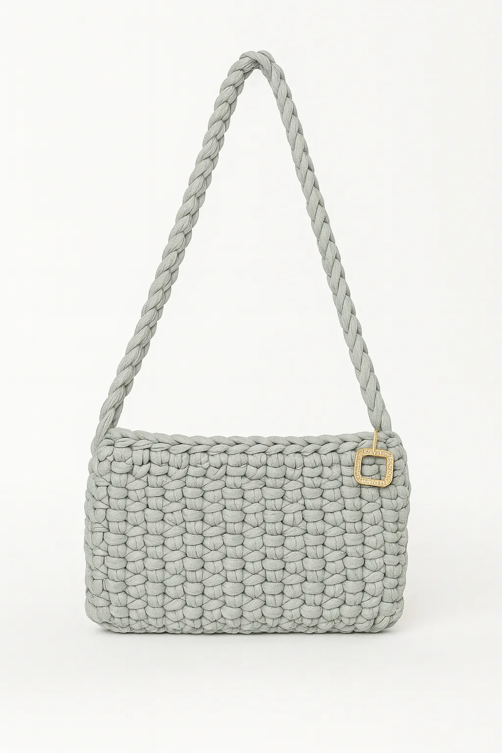 El Yapımı Penye Çanta – Bebe Mavisi, Omuz vegünlük Kullanıma Uygun Zarif Tasarım