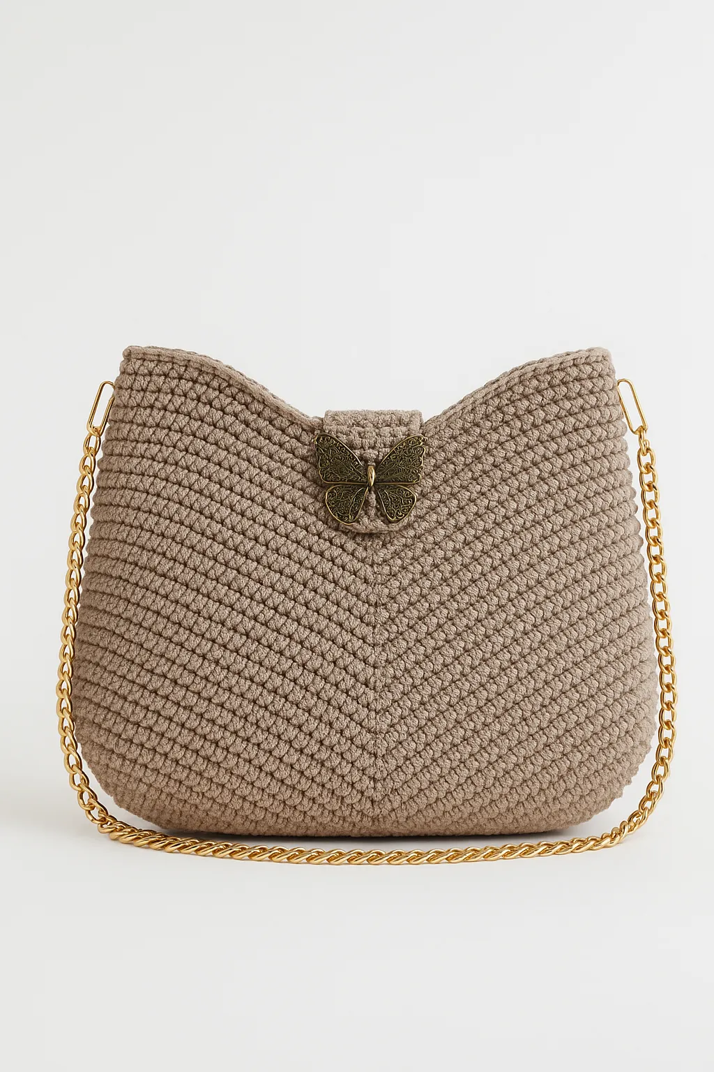 V Model El Yapımı Çanta – Astar ve Cepli, Zincir Askılı, Mıknatıs Çıtçıtlı