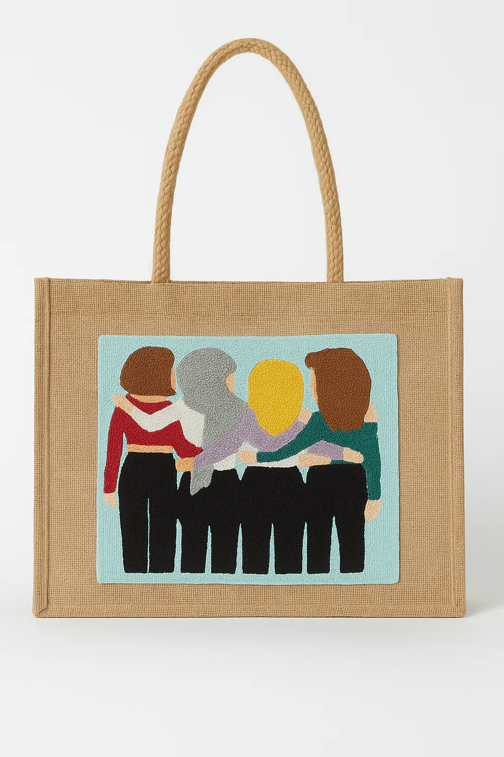 PUNCH JUTE SHOULDER BAG AND BEACH BAG