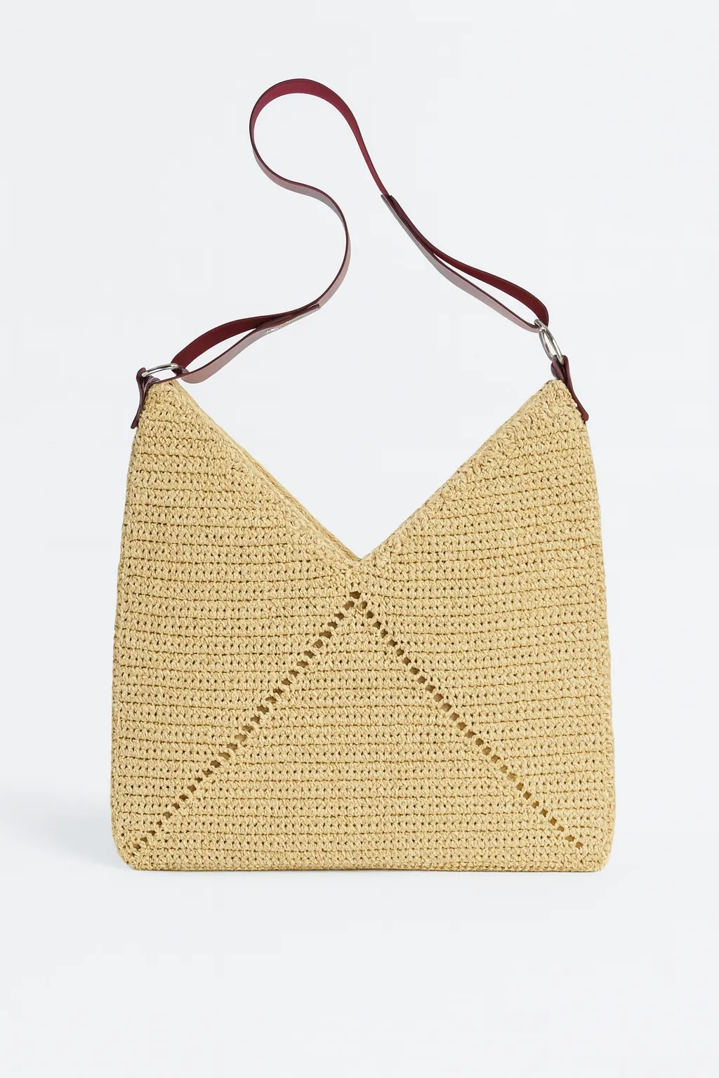 El Yapımı Hasır Görünümlü Omuz Çantası