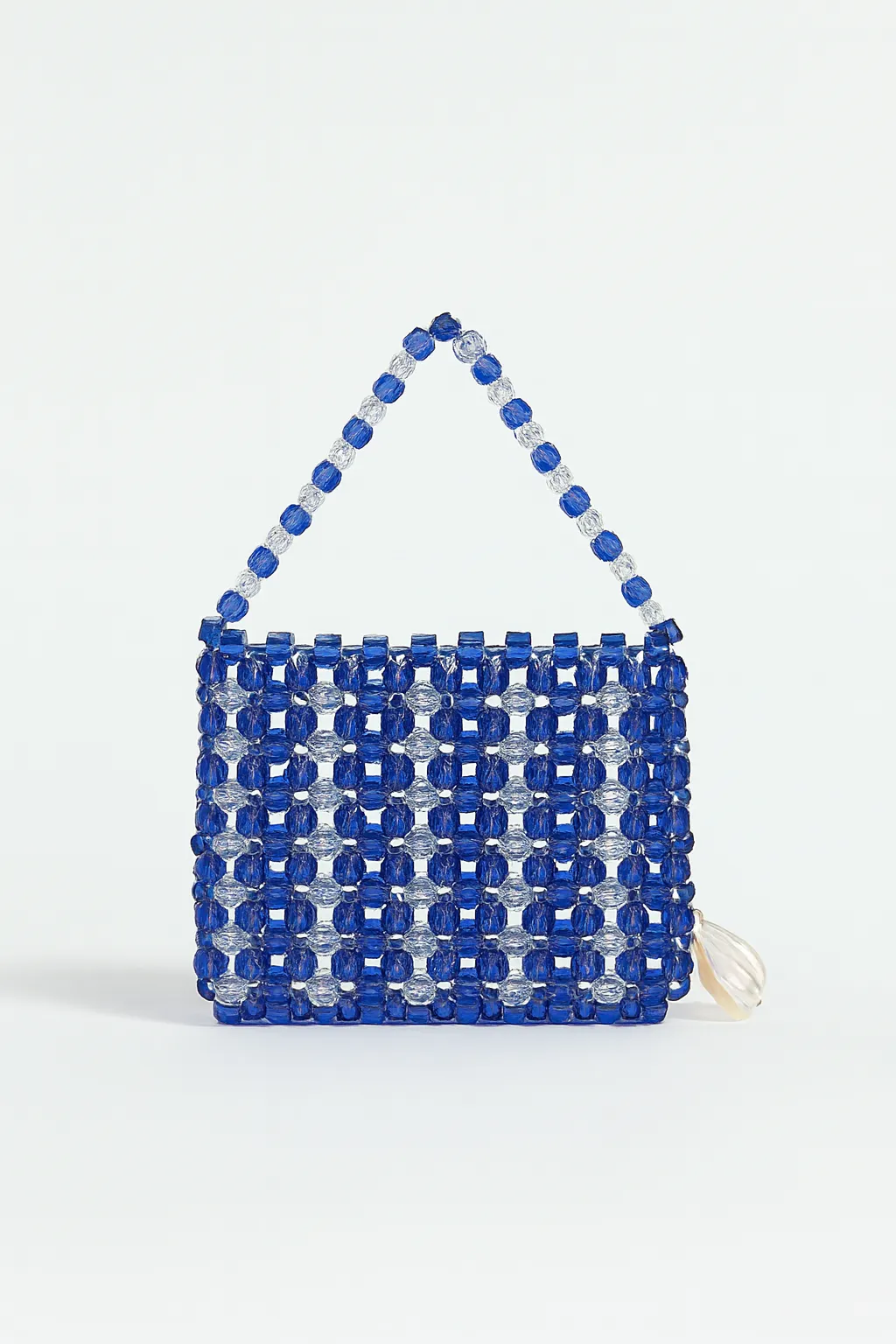 Mavi Kristal Çanta El Yapımı Kristal Boncuklu Gece Çantası