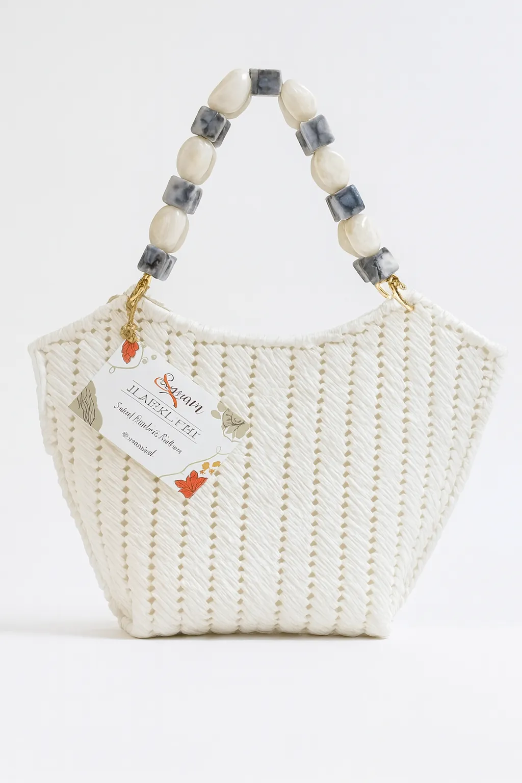 Kelebek Model Çanta – El Örgüsü Kağıt İp ile Örülmüş Şık Tasarım