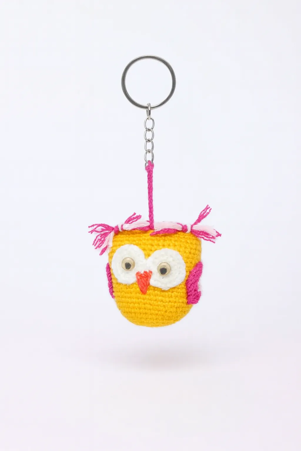 El Yapımı Amigurumi Baykuş Anahtarlık – 8 cm