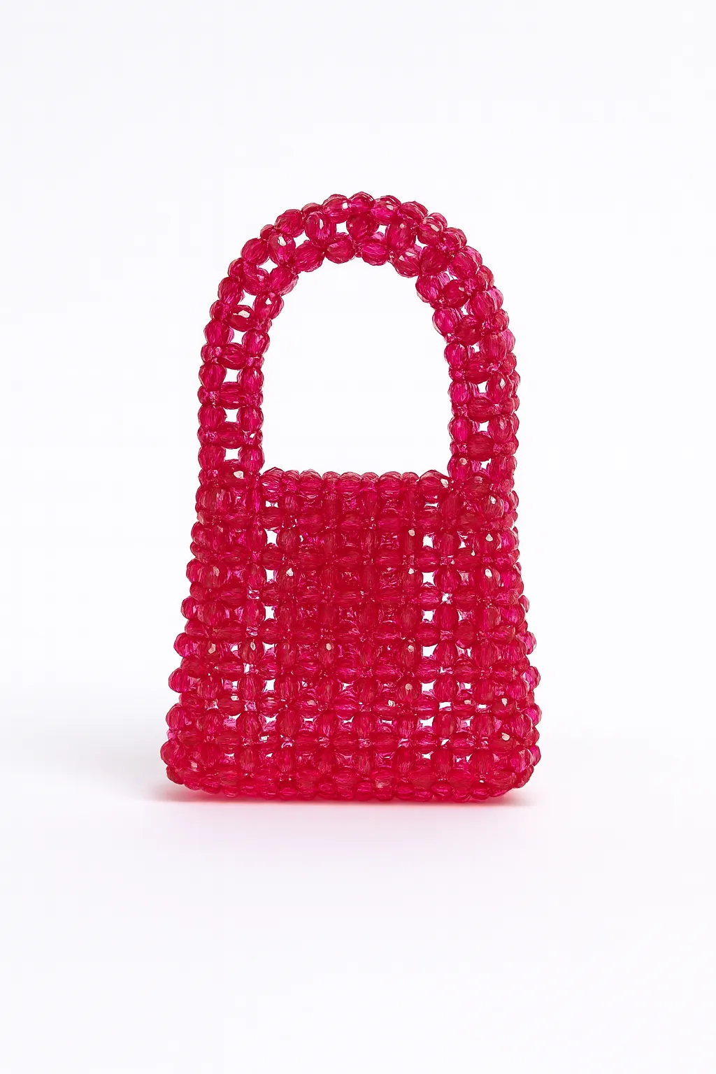 Pembe Kristal Boncuk Çanta