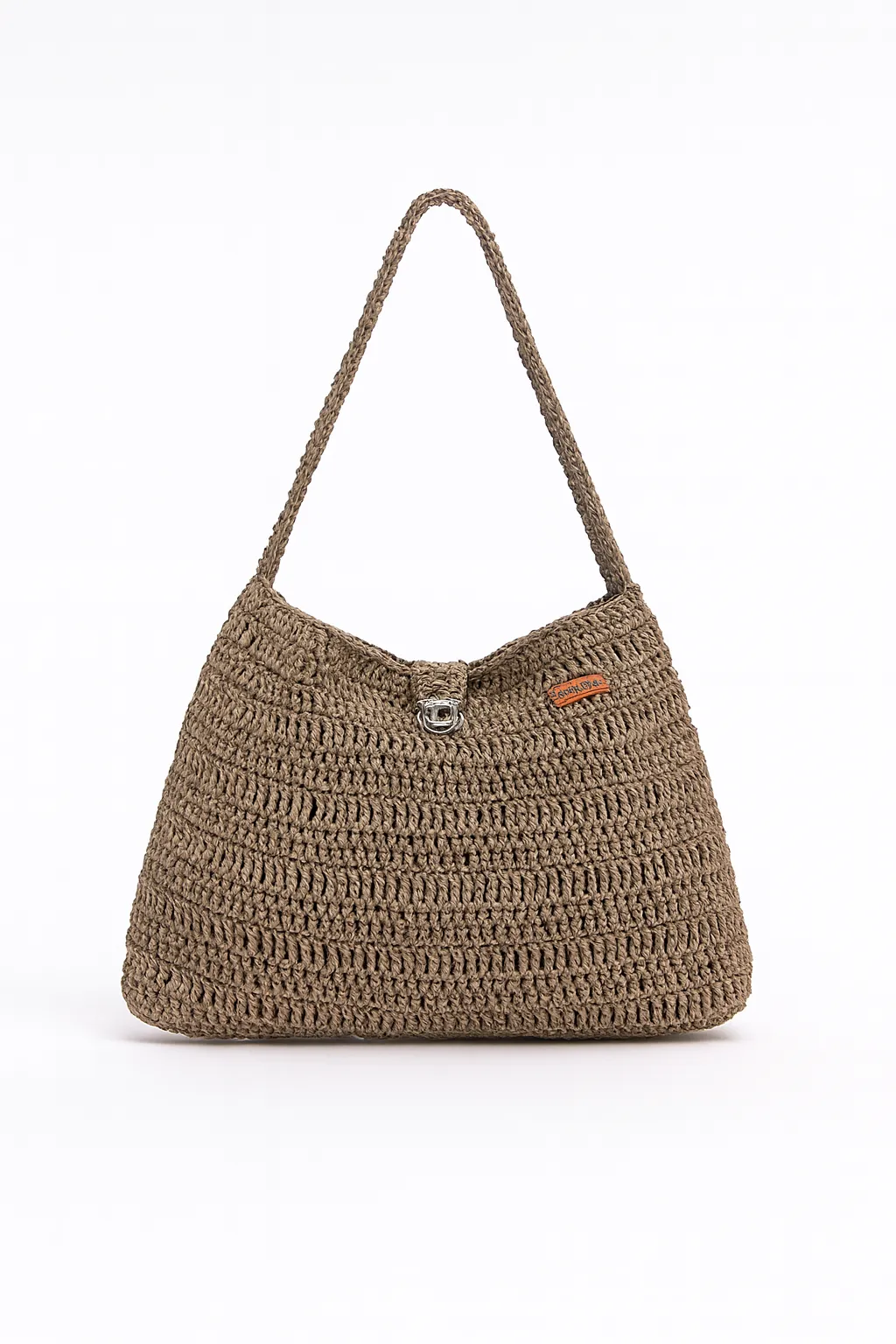 El Yapımı Gri Kâğıt İp Çanta