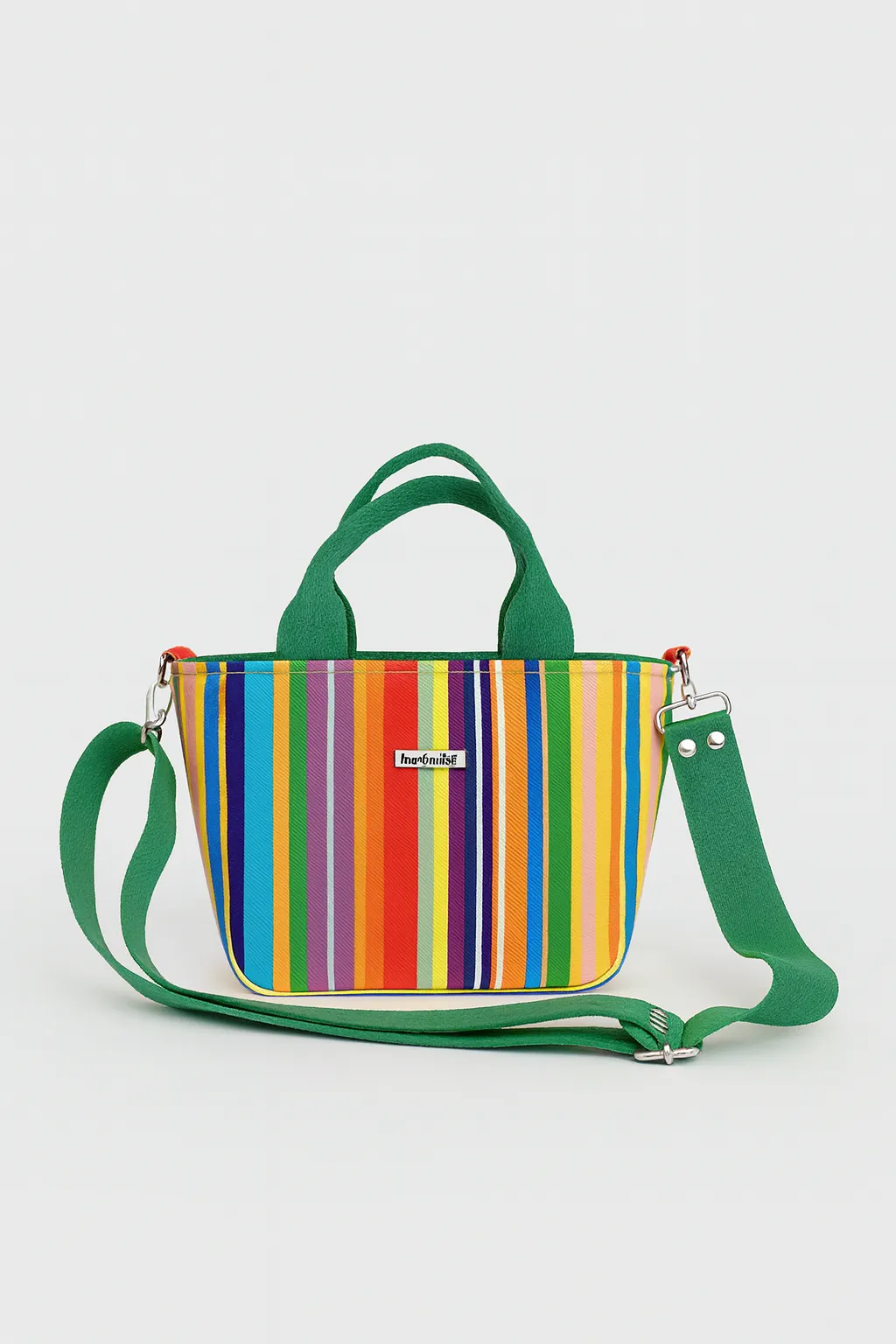 Gökkuşağı Desenli Tote Çanta – Astarlı ve Çok Cepli Kullanışlı Model