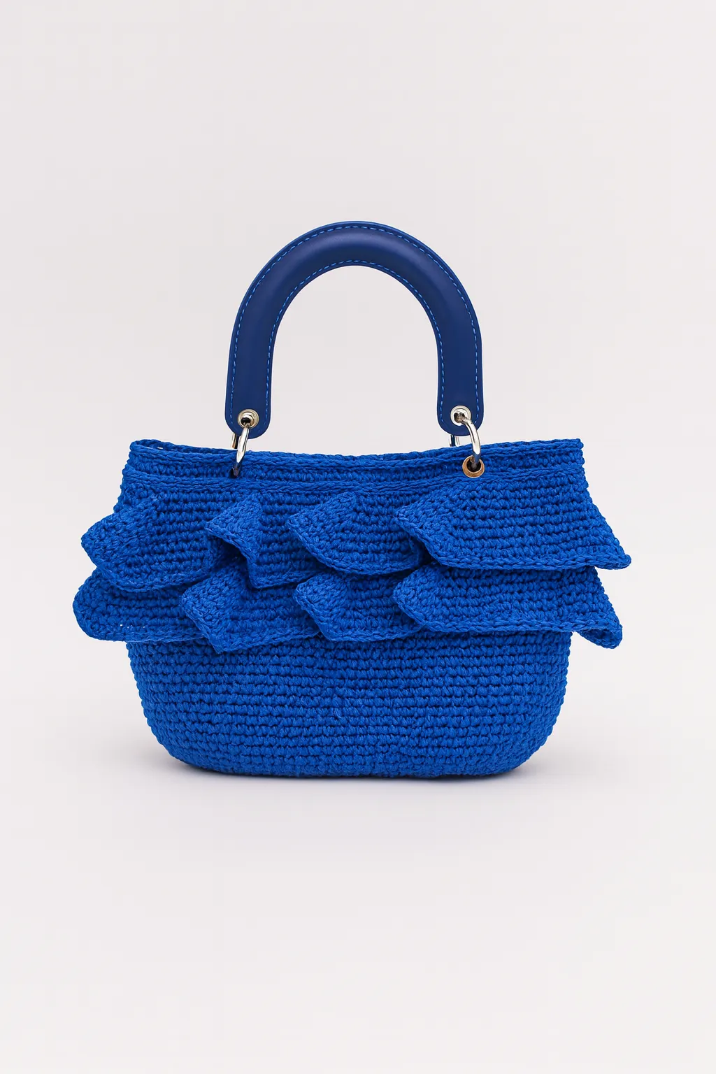 El Yapımı Mavi Omuz ve El Çantası