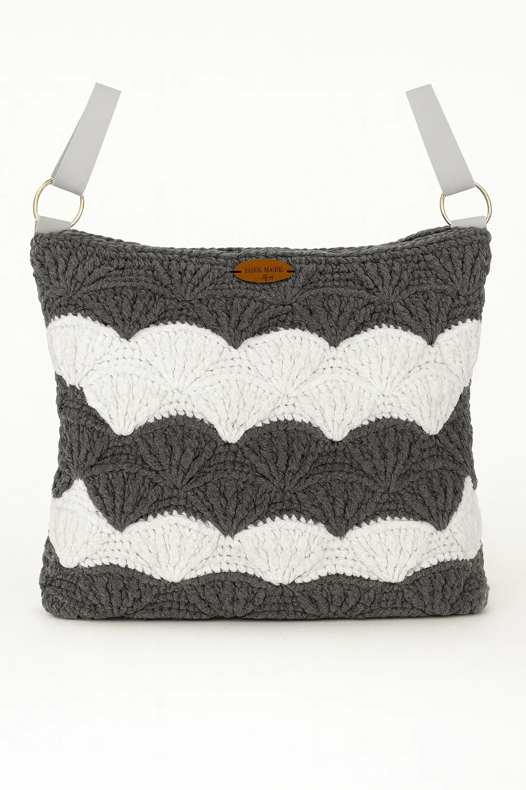 Velvet Yarn Knitted Bag – Zippered, Lined and Double Pocketed Stylish Design